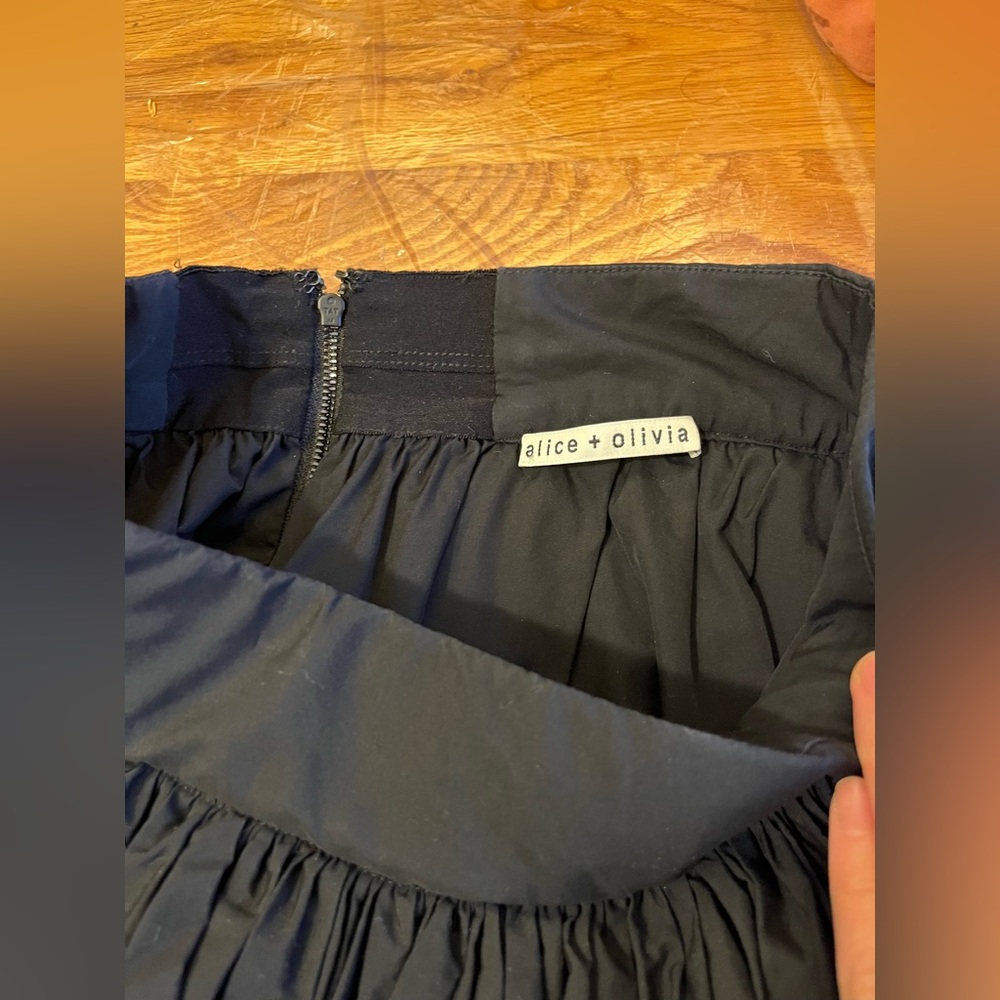 Alice + Olivia Nako A-line poplin midi skirt - Picture 5 of 7